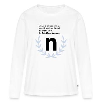 Jubilee N - T-shirt manches longues Premium bio Femme - blanc - Devant - Julia (174cm)