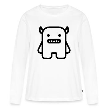 monstre - T-shirt manches longues Premium bio Femme - blanc - Devant - Julia (174cm)