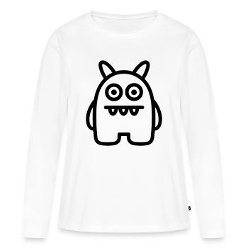 monstre - T-shirt manches longues Premium bio Femme - blanc - Devant - Julia (174cm)