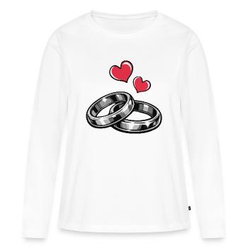 Eheringe - Frauen Premium Bio Langarmshirt - Weiß - Vorne - Julia (174cm)