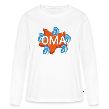 Grand-mère - T-shirt manches longues Premium bio Femme - blanc - Devant - Julia (174cm)