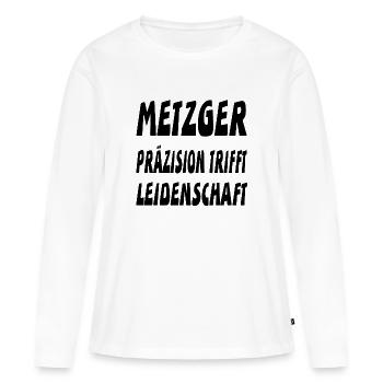 Metzger - Frauen Premium Bio Langarmshirt - Weiß - Vorne - Julia (174cm)