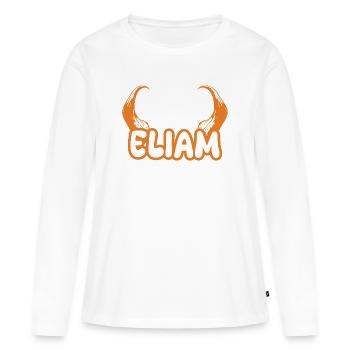 Devil Eliam - T-shirt manches longues Premium bio Femme - blanc - Devant - Julia (174cm)