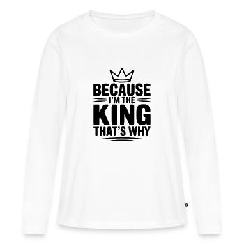 Parce que je suis le roi, voilà pourquoi - T-shirt manches longues Premium bio Femme - blanc - Devant - Julia (174cm)