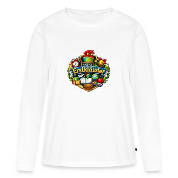 Les élèves de CP apprenant à l’école - T-shirt manches longues Premium bio Femme - blanc - Devant - Julia (174cm)