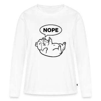 Contour du majeur en cochon d’Inde - T-shirt manches longues Premium bio Femme - blanc - Devant - Julia (174cm)