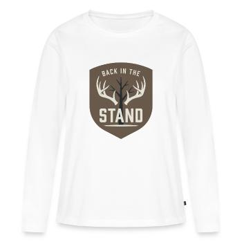 Chasseur à queue blanche Chasse au cerf - T-shirt manches longues Premium bio Femme - blanc - Devant - Julia (174cm)