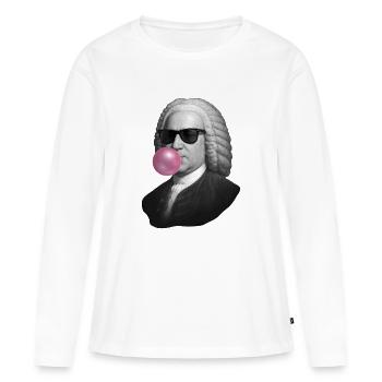 Pop baroque avec chewing-gum - T-shirt manches longues Premium bio Femme - blanc - Devant - Julia (174cm)