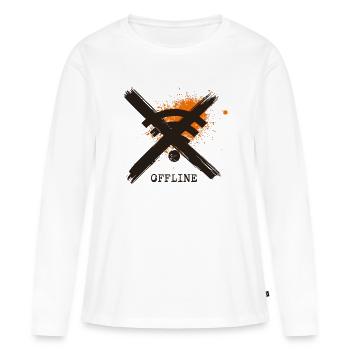 Chronically Offline - Art détox numérique par Free Ar - T-shirt manches longues Premium bio Femme - blanc - Devant - Julia (174cm)