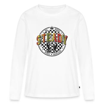 Logo du cercle Steady Ska Reggae - T-shirt manches longues Premium bio Femme - blanc - Devant - Julia (174cm)