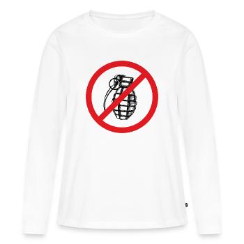 Granate Verboten! Frieden! - Illustration - Frauen Premium Bio Langarmshirt - Weiß - Vorne - Julia (174cm)
