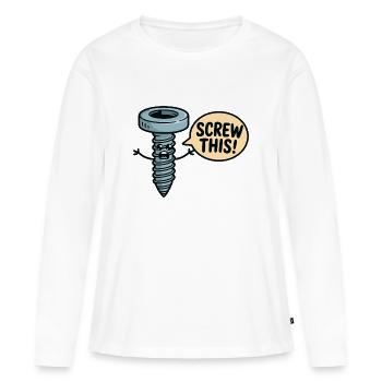 Au diable ce personnage de dessin animé qui se fait oublier - T-shirt manches longues Premium bio Femme - blanc - Devant - Julia (174cm)