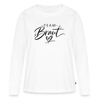 Équipe Bride - T-shirt manches longues Premium bio Femme - blanc - Devant - Julia (174cm)