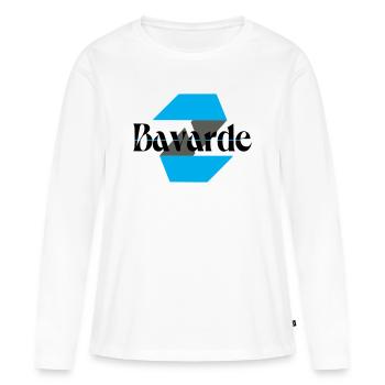 Logo bavarde - T-shirt manches longues Premium bio Femme - blanc - Devant - Julia (174cm)