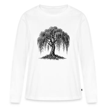 saule pleureur - T-shirt manches longues Premium bio Femme - blanc - Devant - Julia (174cm)