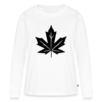 Ahorn Blatt Blätter Geschenk Naturliebhaber  - Frauen Premium Bio Langarmshirt - Weiß - Vorne - Julia (174cm)