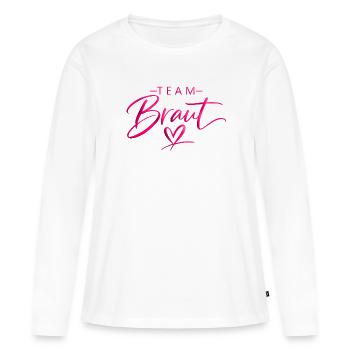 Team Chest Heart Font - Women's Premium Organic Long Sleeve Shirt - white - Front - Julia (174cm)