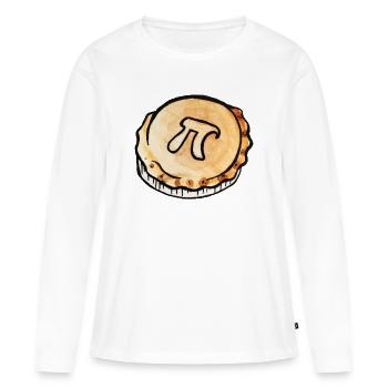 T-shirt graphique Pi Pie - T-shirt manches longues Premium bio Femme - blanc - Devant - Julia (174cm)