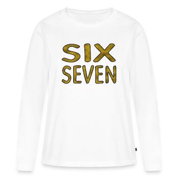 Six Seven Gold - T-shirt manches longues Premium bio Femme - blanc - Devant - Julia (174cm)