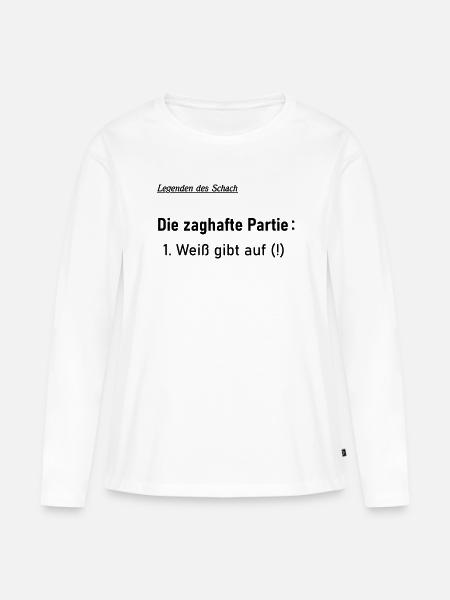 Zaghafte Partie - Frauen Premium Bio Langarmshirt - Weiß