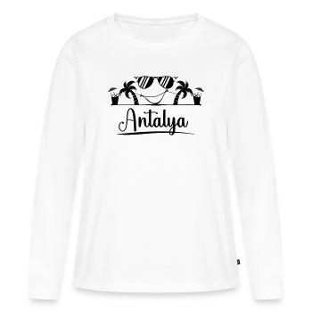 Antalya - T-shirt manches longues Premium bio Femme - blanc - Devant - Julia (174cm)