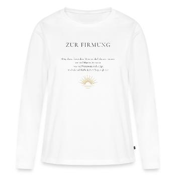 Or du lever du soleil pour la confirmation - T-shirt manches longues Premium bio Femme - blanc - Devant - Julia (174cm)