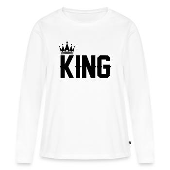 Roi - T-shirt manches longues Premium bio Femme - blanc - Devant - Julia (174cm)