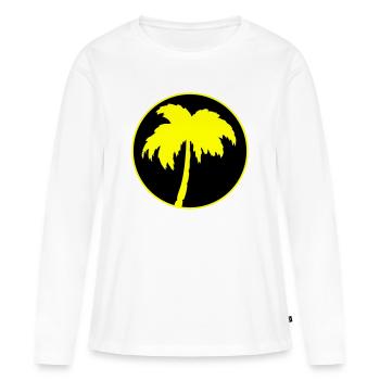 Palmiers - T-shirt manches longues Premium bio Femme - blanc - Devant - Julia (174cm)