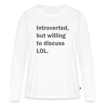 LOL - T-shirt manches longues Premium bio Femme - blanc - Devant - Julia (174cm)