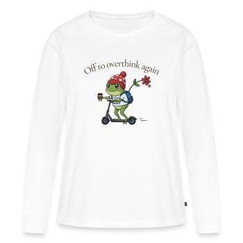 Grenouille caféinée aux crânes - T-shirt manches longues Premium bio Femme - blanc - Devant - Julia (174cm)