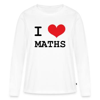 I Love Maths: Passion Mathematics T-Shirt - Frauen Premium Bio Langarmshirt - Weiß - Vorne - Julia (174cm)