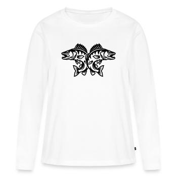 Pike Fish - Women's Premium Organic Long Sleeve Shirt - white - Front - Julia (174cm)