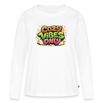 Ambiances chaleureuses uniquement - T-shirt manches longues Premium bio Femme - blanc - Devant - Julia (174cm)