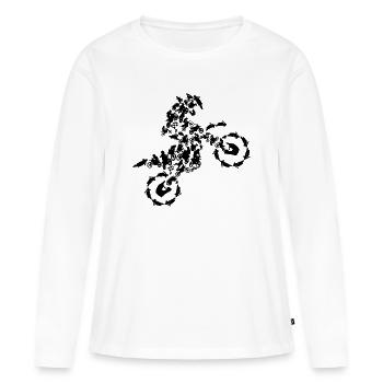 Motocross - T-shirt manches longues Premium bio Femme - blanc - Devant - Julia (174cm)