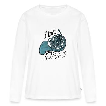 Aqua French Horn Tangle - T-shirt manches longues Premium bio Femme - blanc - Devant - Julia (174cm)