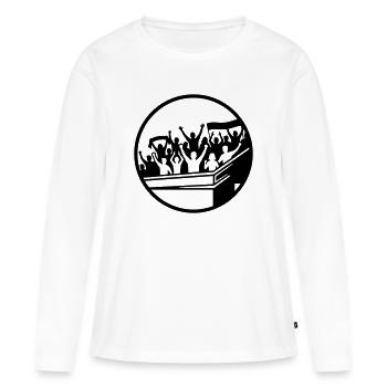 Silhouette du stade des supporters - T-shirt manches longues Premium bio Femme - blanc - Devant - Julia (174cm)