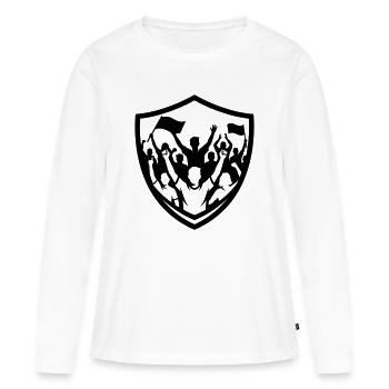 Soirée de supporters - T-shirt manches longues Premium bio Femme - blanc - Devant - Julia (174cm)