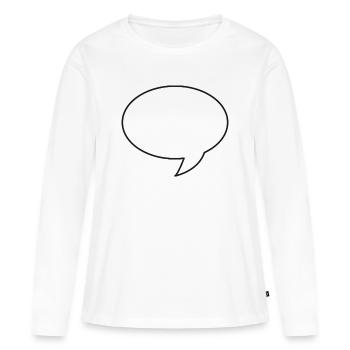 Bulle de discussion - T-shirt manches longues Premium bio Femme - blanc - Devant - Julia (174cm)