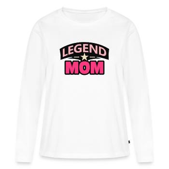 Legend Mom – Lustige Mutter Design - Frauen Premium Bio Langarmshirt - Weiß - Vorne - Julia (174cm)