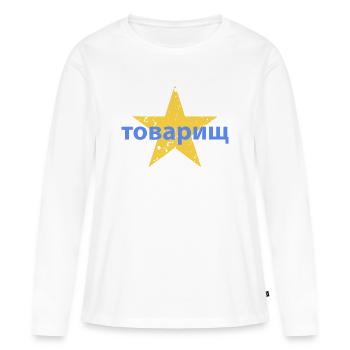 товарищ - T-shirt manches longues Premium bio Femme - blanc - Devant - Julia (174cm)