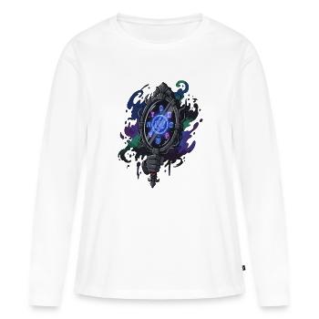 Sort Miroir Runique - T-shirt manches longues Premium bio Femme - blanc - Devant - Julia (174cm)