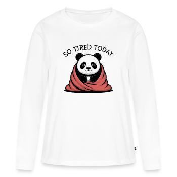 Panda Kuscheltraum unter Decke - Frauen Premium Bio Langarmshirt - Weiß - Vorne - Julia (174cm)