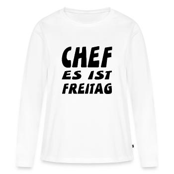 Chef - Frauen Premium Bio Langarmshirt - Weiß - Vorne - Julia (174cm)