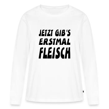 Fleisch - Frauen Premium Bio Langarmshirt - Weiß - Vorne - Julia (174cm)