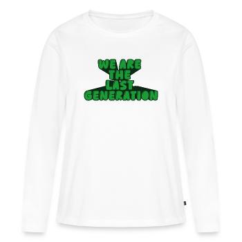 Wir sind die letzte Generation - Frauen Premium Bio Langarmshirt - Weiß - Vorne - Julia (174cm)