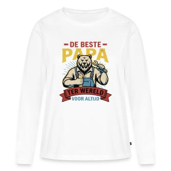 Beste Papa, Leuk Vaderdag Shirt of Hoodie - Frauen Premium Bio Langarmshirt - Weiß - Vorne - Julia (174cm)