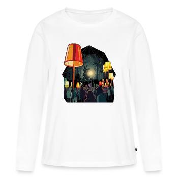 Festival Feeling Party Été - T-shirt manches longues Premium bio Femme - blanc - Devant - Julia (174cm)