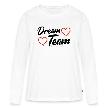Équipe de rêve - T-shirt manches longues Premium bio Femme - blanc - Devant - Julia (174cm)