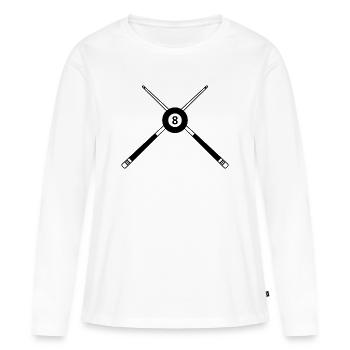 Billes de huit croisées des bâtons de billard - T-shirt manches longues Premium bio Femme - blanc - Devant - Julia (174cm)