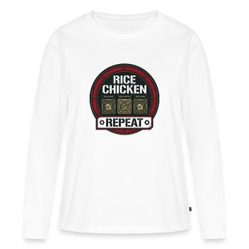 Saison de taille avec déficit calorique réduit - T-shirt manches longues Premium bio Femme - blanc - Devant - Julia (174cm)